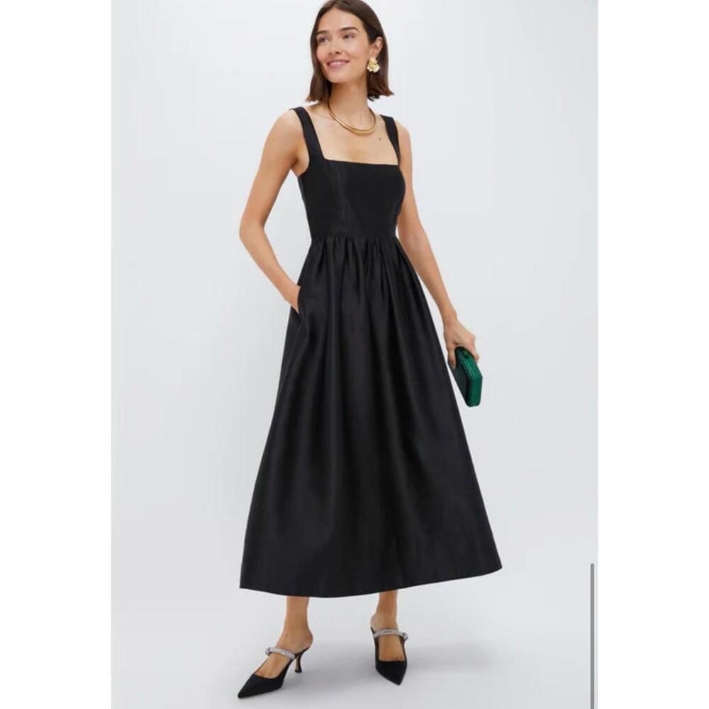 Tuckernuck Black Square-Neck Midi Dress